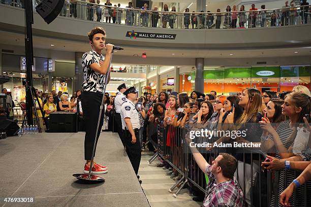 Nathan Sykes performs at Mall of America on June 12, 2015 in Bloomington, Minnesota.