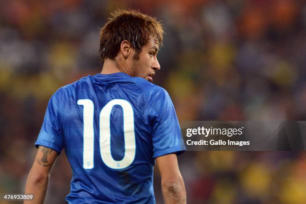 Neymar of Brazil during the International Friendly match between South Africa and Brazil at FNB Stadium on March 05, 2014 in Johannesburg, South...