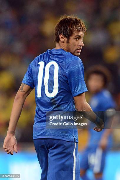 Neymar of Brazil during the International Friendly match between South Africa and Brazil at FNB Stadium on March 05, 2014 in Johannesburg, South...