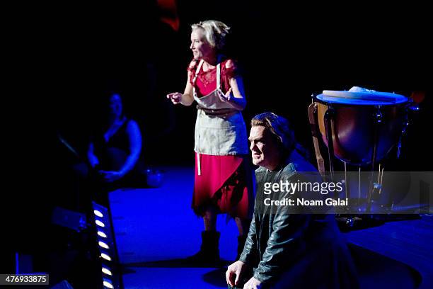 Emma Thompson and Bryn Terfel perform at the 2014 New York Philharmonic Spring Gala featuring "Sweeney Todd: The Demon Barber of Fleet Street" at...