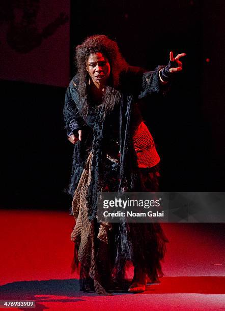 Audra McDonald performs at the 2014 New York Philharmonic Spring Gala featuring "Sweeney Todd: The Demon Barber of Fleet Street" at Josie Robertson...
