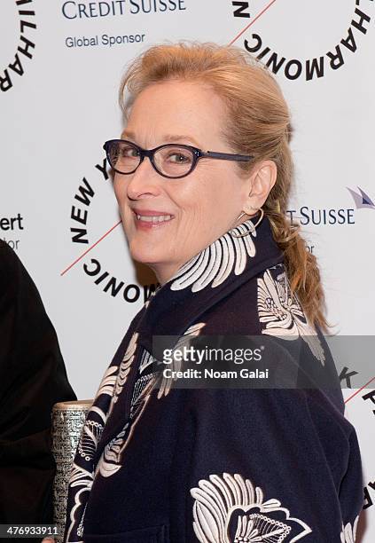 Actress Meryl Streep attends the 2014 The New York Philharmonic Spring Gala featuring "Sweeney Todd: The Demon Barber of Fleet Street" at Josie...