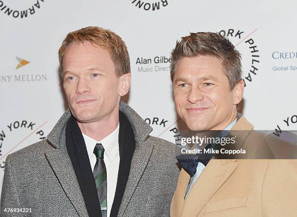 Actor Neil Patrick Harris and David Burtka attend the 2014 The New York Philharmonic Spring Gala featuring "Sweeney Todd: The Demon Barber of Fleet...