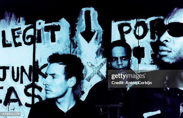 Members of english music band Massive Attack are photographed for Details Magazine on April 2, 1998 in London, England.