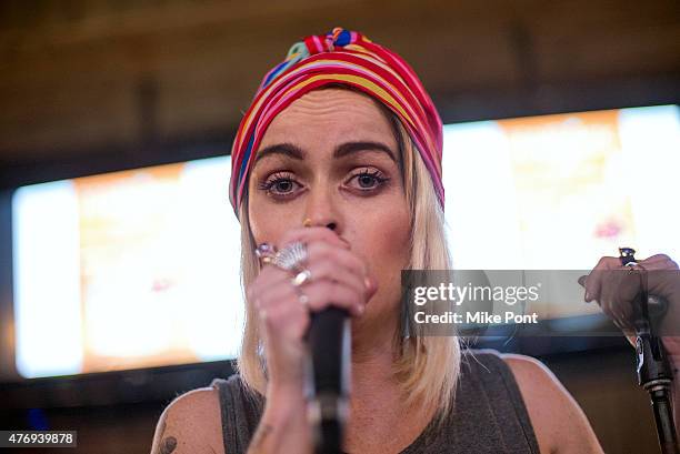 Actress Taryn Manning performs at the "Orange is the New Black" season 3 premiere party benefiting the Women's Prison Association at The Ainsworth on...