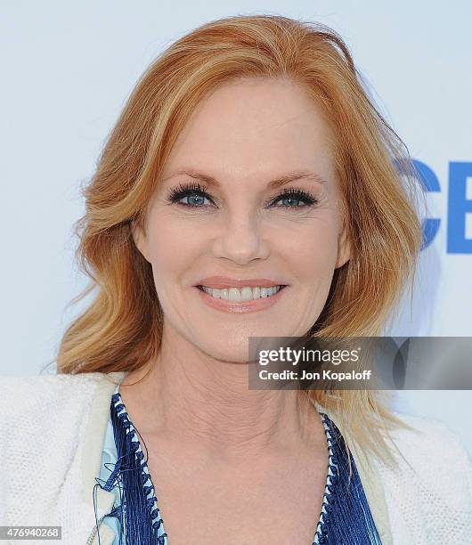 Actress Marg Helgenberger arrives at CBS Television Studios 3rd Annual Summer Soiree Party at The London Hotel on May 18, 2015 in West Hollywood,...