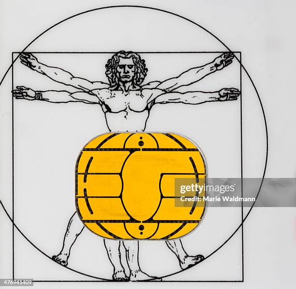 Chip on a german health insurance card on February 25, 2014 in Berlin, Germany.