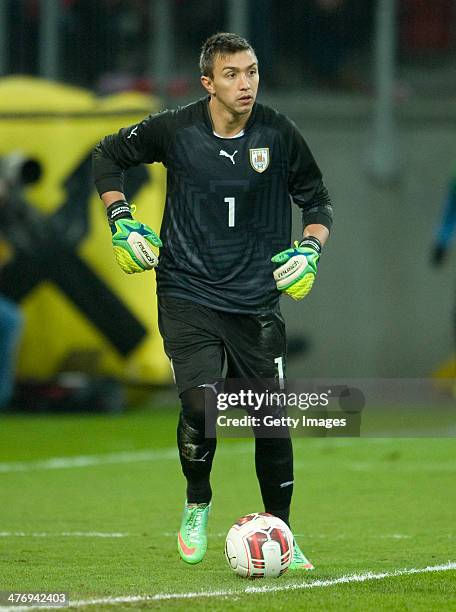 Diego Lugano of Uruguay during the international friendly match between Austria and Uruguay at Woerthersee stadium on March 5, 2014 in Klagenfurt,...