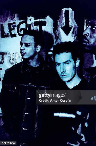 Members of english music band Massive Attack are photographed for Details Magazine on April 2, 1998 in London, England.