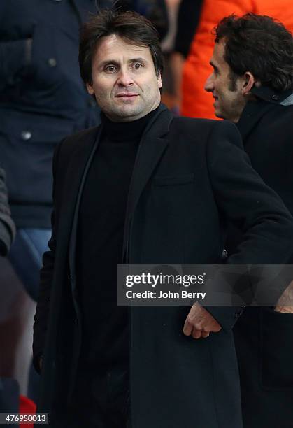 Former tennis champion Fabrice Santoro attends the Ligue 1 match between Paris Saint-Germain FC and Olympique de Marseille at Parc des Princes...