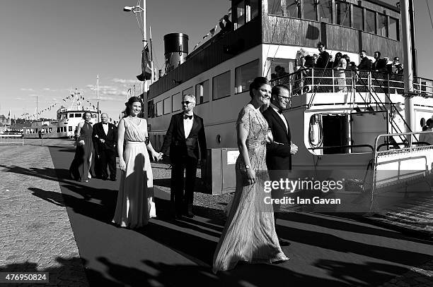 Crown Princess Victoria of Sweden and her husband Prince Daniel of Sweden are followed by Princess Maertha Louise of Norway and her husband Ari Behn...