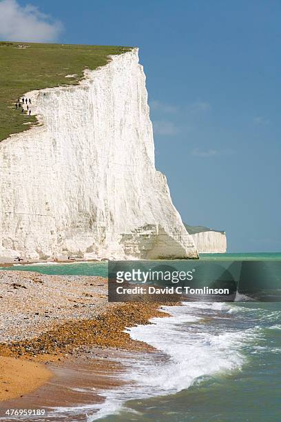 view to the seven sisters, east sussex, england - seven sisters cliffs 個照片及圖片檔