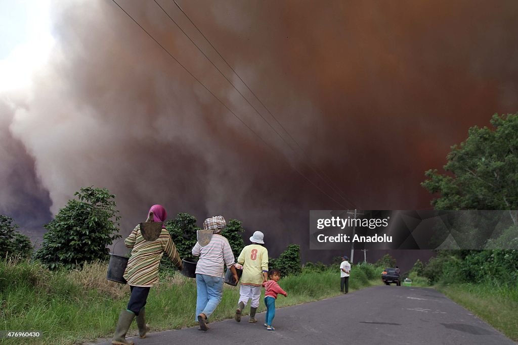 Eruption of Mount Sinabung in Indonesia