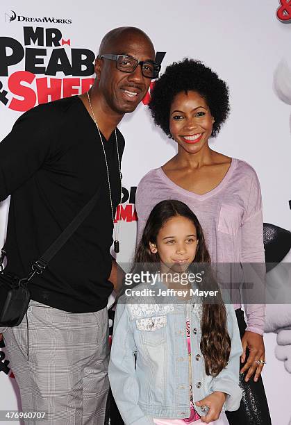 Actor J.B. Smoove and wife Shahidah Omar arrive at the 'Mr. Peabody & Sherman' Los Angeles premiere held at the Regency Village Theatre on March 5,...