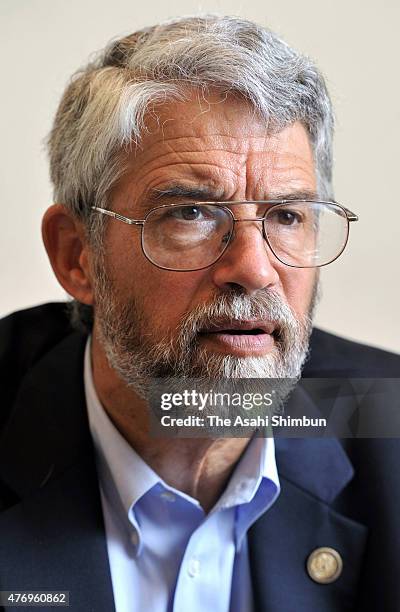 John Holdren, senior advisor to President Barack Obama, speaks during the Asahi Shimbun interview on July 24, 2011 in Tokyo, Japan.