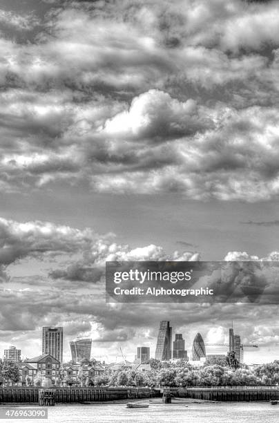 skyline over the thames in london - natwest tower stock pictures, royalty-free photos & images