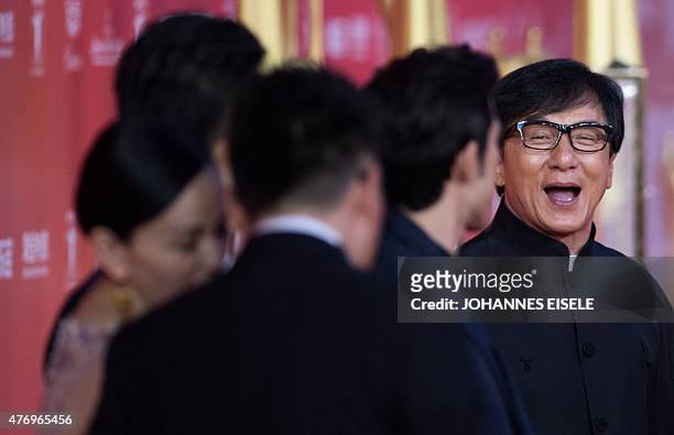 Hong Kong actor Jackie Chan attends the opening ceremony of the Shanghai International Film Festival in Shanghai on June 13, 2015. The 18th Shanghai...
