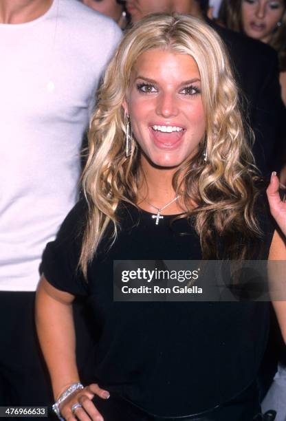 Singer Jessica Simpson attends the 18th Annual MTV Video Music Awards After Party Hosted by Jennifer Lopez and Stuff Magazine on September 6, 2001 at...