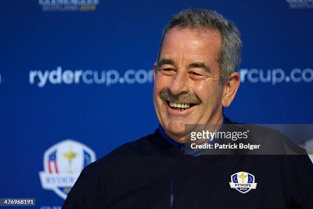 Sam Torrance, European Ryder Cup Vice-Captain is pictured during a Ryder Cup Press Conference on March 06, 2014 in Dublin, Ireland.