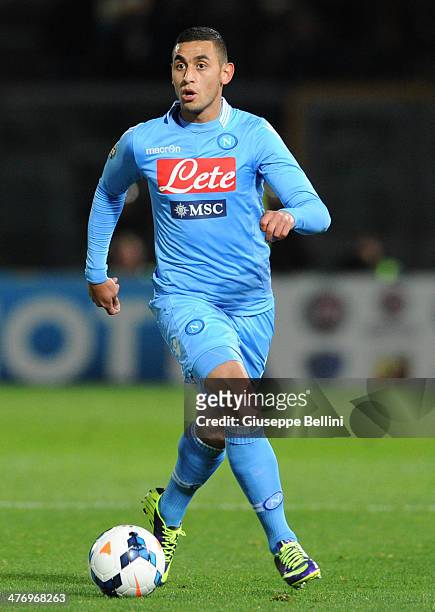 Faouzi Ghoulam of Napoli in action during the Serie A match between AS Livorno Calcio and SSC Napoli at Stadio Armando Picchi on March 2, 2014 in...