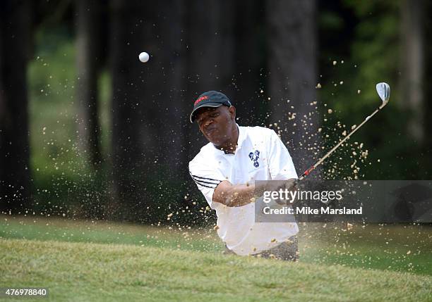 Samuel L Jackson attends the One For The Boys charity golf match at Barewood Lakes Golf Course on June 12, 2015 in Wokingham, England.