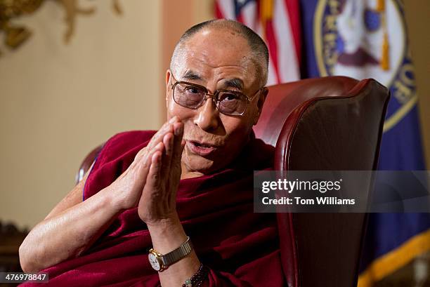 The Dalai Lama meets with House leaders in the Capitol including Speaker John Boehner, R-Ohio, and House Minority Leader Nancy Pelosi, D-Calif. The...