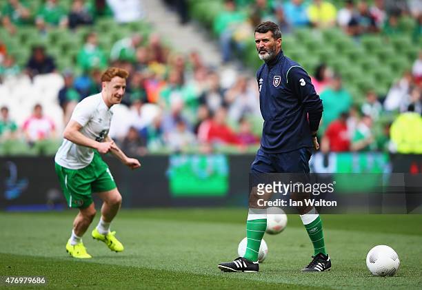 Roy Keane, the Republic of Ireland assistant manager looks on prior to the UEFA EURO 2016 Qualifier Group D match between Republic of Ireland and...