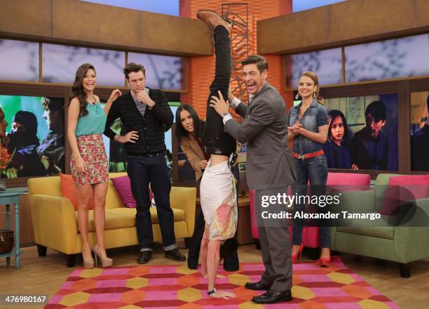 Ana Patricia Gonzalez, Christian Madsen, Karla Martinez, Ben Lloyd-Hughes, Johnny Lozada and Ximena Cordoba make an appearance on the set of...