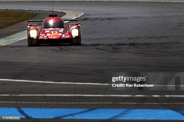 The Rebellion Racing R-ONE of Alexandre Imperatori and Dominik Kraihamer and Daniel Abt drives during the Le Mans 24 Hour race at the Circuit de la...