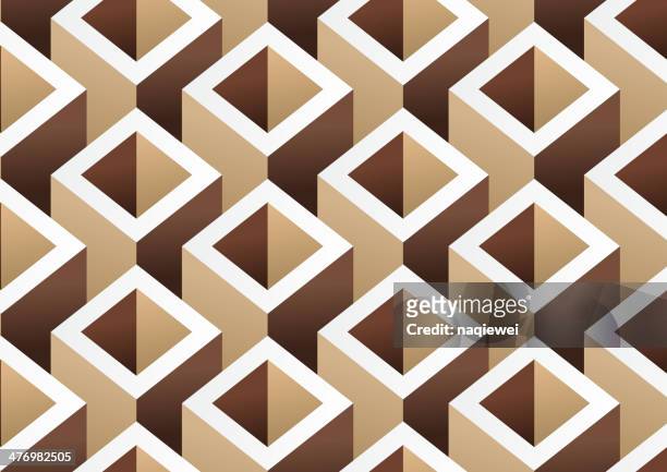 abstrakt braun cube muster hintergrund - bettdecke stock-grafiken, -clipart, -cartoons und -symbole
