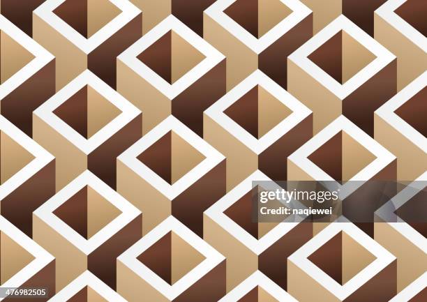 abstract brown cube pattern background - creative crowd stock illustrations