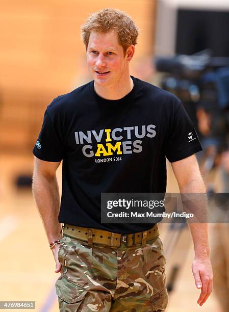 Prince Harry attends the launch of the Invictus Games at the Copper Box Arena in the Queen Elizabeth Olympic Park on March 6, 2014 in London,...