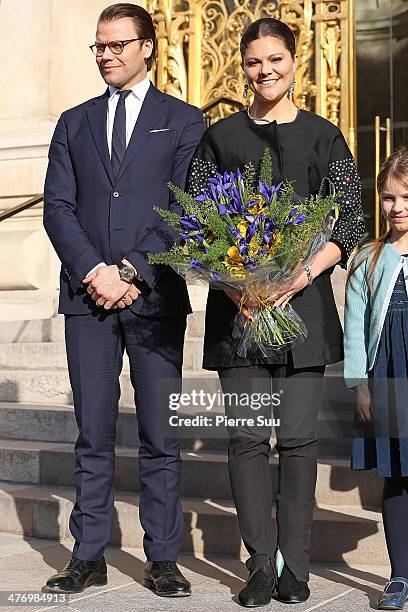 Crown Princess Victoria of Sweden and her husband Duke of Vastergotland Daniel Westling open the Contemporary Artist Carl Larsson exhibition at...
