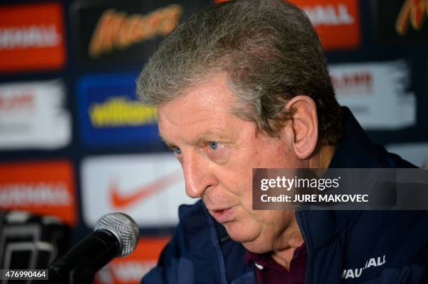 England's Manager Roy Hodgson gives a press conference on June 13, 2015 prior to the Euro 2016 qualifying football match between Slovenia and England...