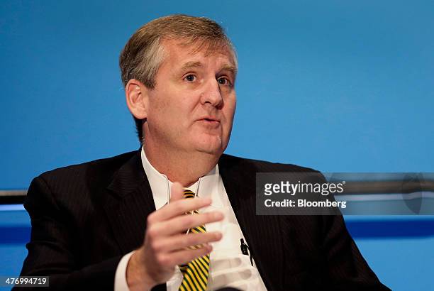 Thad Hill, president and chief operating officer of Calpine Corp., speaks during the 2014 IHS CERAWeek conference in Houston, Texas, U.S., on...