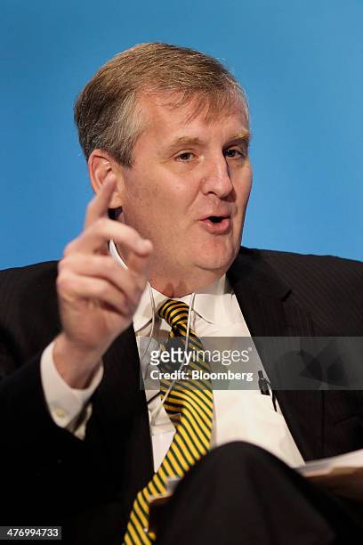 Thad Hill, president and chief operating officer of Calpine Corp., speaks during the 2014 IHS CERAWeek conference in Houston, Texas, U.S., on...