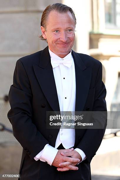 Guest attend the royal wedding of Prince Carl Philip of Sweden and Sofia Hellqvist at The Royal Palace on June 13, 2015 in Stockholm, Sweden.