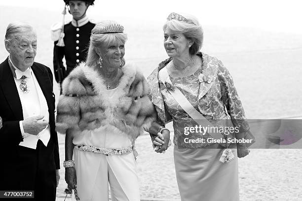 Princess Birgitta of Sweden and Princess Margaretha Mrs. Ambler attend the royal wedding of Prince Carl Philip of Sweden and Sofia Hellqvist at The...