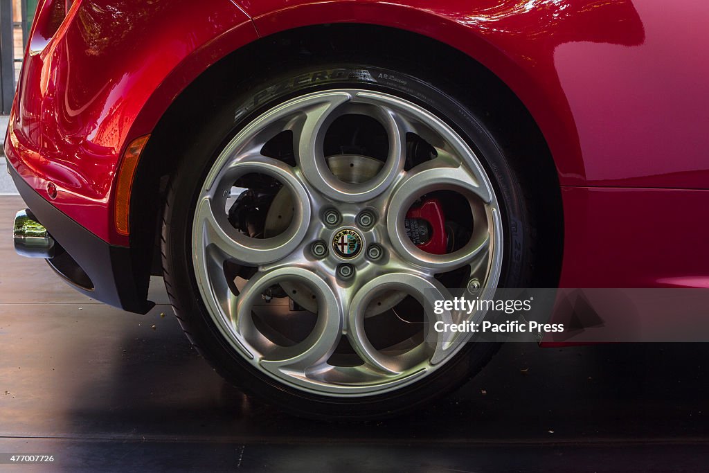 Detail of Alfa Romeo 4C rim. Parco Valentino car show hosted...