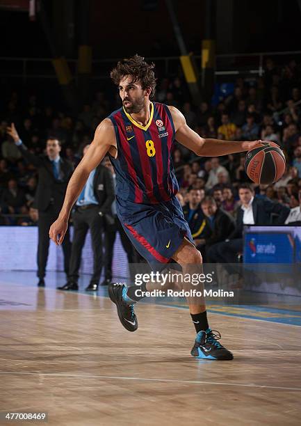 Victor Sada, #8 of FC Barcelona in action during the 2013-2014 Turkish Airlines Euroleague Top 16 Date 9 game between FC Barcelona Regal v Fenerbahce...