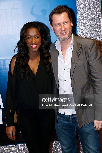 Animator on D8 TV chanel Hapsatou Sy and her companion Francis Lelong attend the screening of 'La valse de Marylore' short film. Held at Cinema...