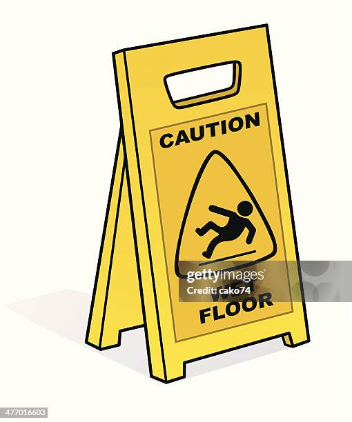 wet floor - flooring stock illustrations