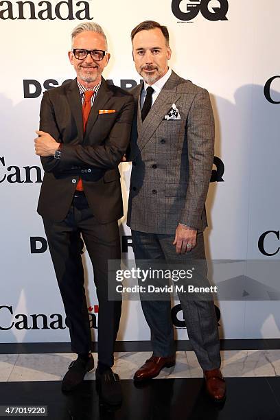 Patrick Cox and David Furnish attend Dsquared2's 20th anniversary celebration at Canada House, co-hosted by GQ at Canadian Embassy on June 13, 2015...