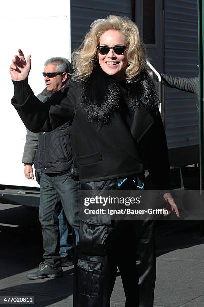 Sharon Stone is seen at the movie set of Fading Gigolo on November 26, 2012 in New York City.