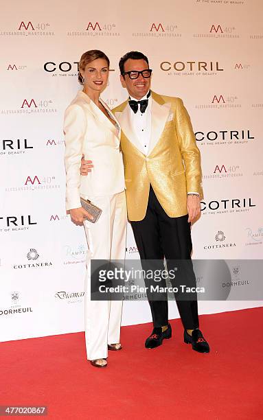 Martina Colombari and Alessandro Martorana attend the Alessandro Martorana birthday party at Four Seasons Hotel on March 6, 2014 in Milan, Italy.