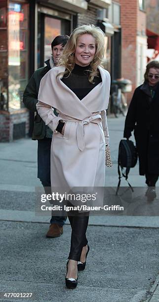 Sharon Stone is seen at the movie set of Fading Gigolo on November 26, 2012 in New York City.