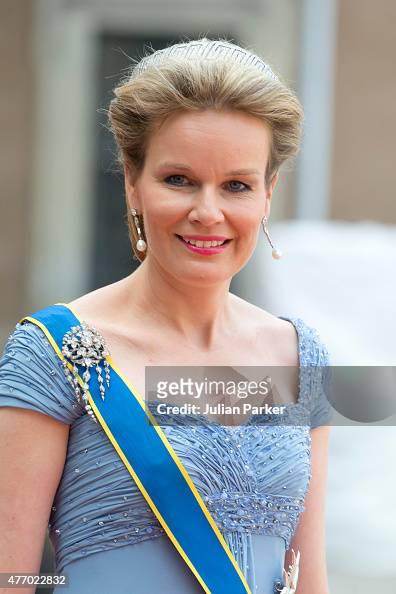 Queen Mathilde of Belgium, arrives at The Royal Chapel, at The Royal ...
