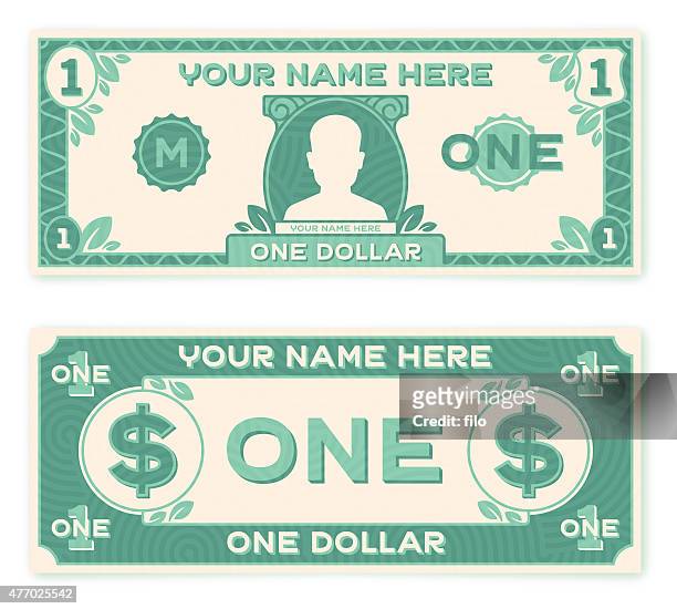 flat design paper money - one dollar bill stock illustrations