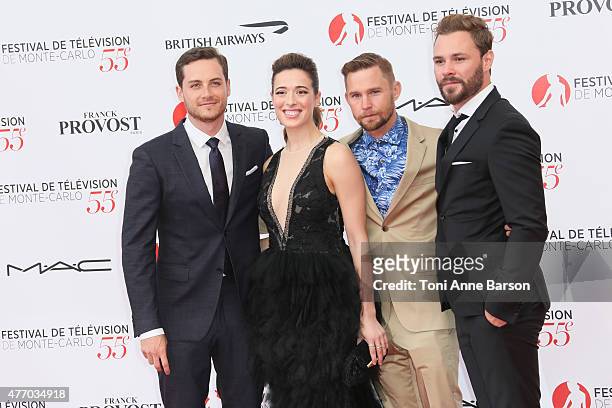 Jesse Soffer, Marina Squerciati, Brian Geraghty and Patrick Fueger attends the 55th Monte Carlo TV Festival Opening Ceremony at the Grimaldi Forum on...
