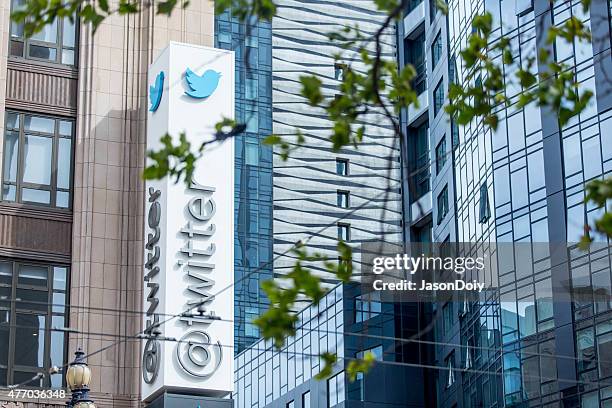 twitter sede su market street, san francisco - headquarters foto e immagini stock